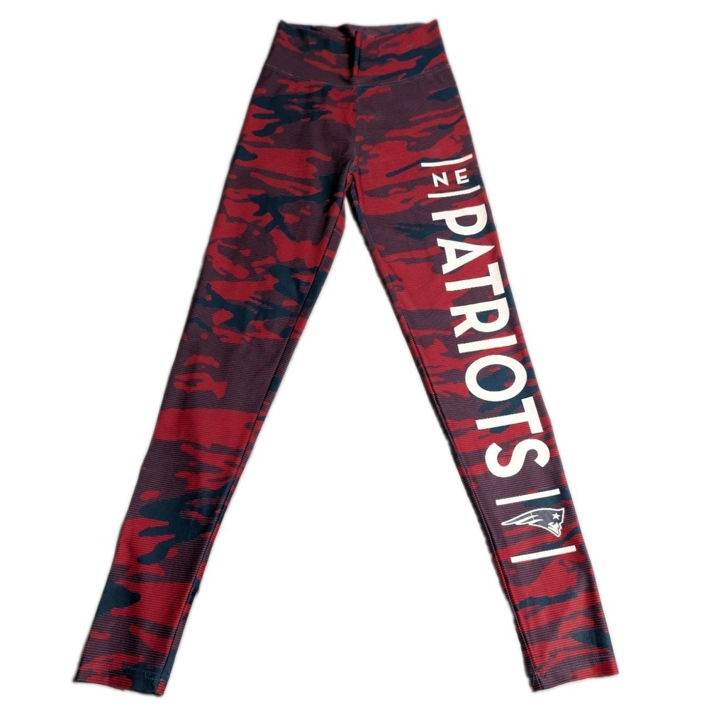 New England Patriots Leggings Womens S Red Blue Camo NFL Team Apparel Stretch